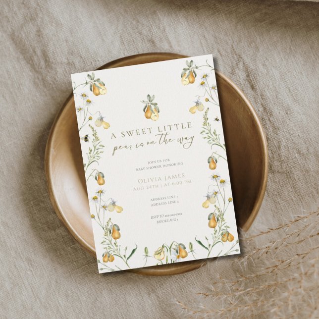 Invitación Ducha floral de bebé de pera (Subido por el creador)