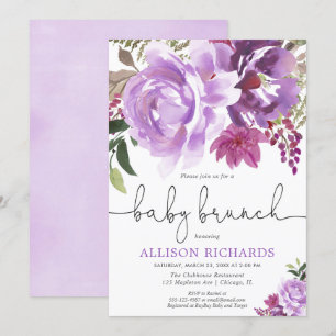Invitación Ducha floral del brunch del bebé del chica de la