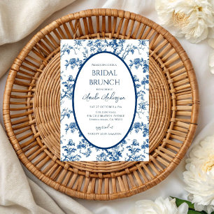 Invitación Ducha Floral Elegante Toile Francés Chinoiserie