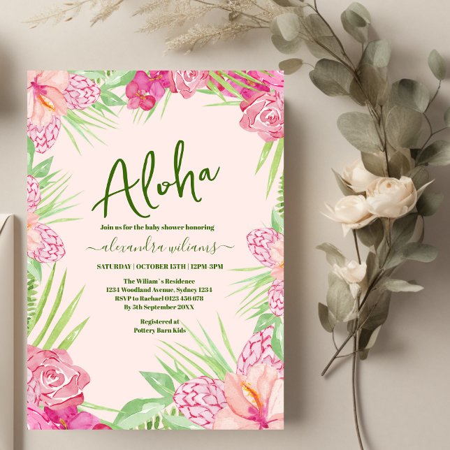Invitación Ducha floral tropical exótica para bebés (Subido por el creador)