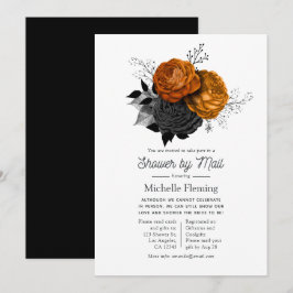 Invitación Ducha Floral Vintage de Halloween por correo