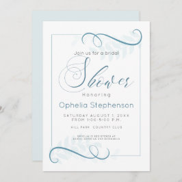 Invitación Ducha Foliage moderno Smokey Blue