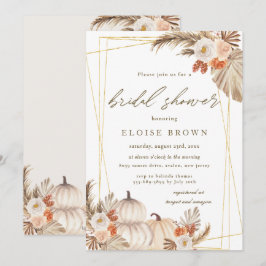 Invitación Ducha geométrica de novias Boho Pumpkin Pampas