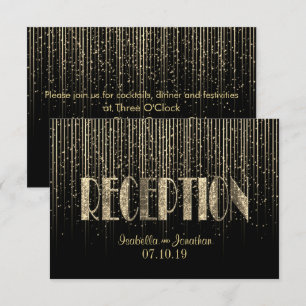 Invitación Ducha Gold Star y negro - recepción