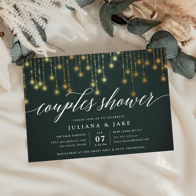 Invitación Ducha Golden Garland (Subido por el creador)