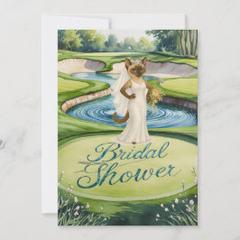 Invitación DUCHA GOLF BRIDAL para golfista Gato Lover