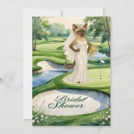 Invitación DUCHA GOLF BRIDAL para golfista Gato Lover