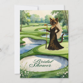 Invitación DUCHA GOLF BRIDAL para golfista Gato Lover