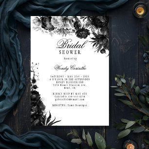 Invitación Ducha Gótica de Bridas Blancas