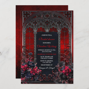 Invitación Ducha gótica de novias victoriana personalizada