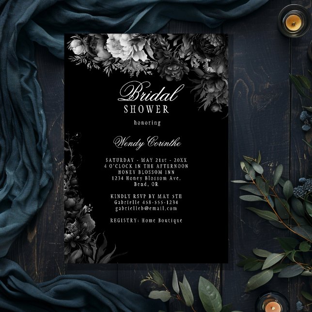 Invitación Ducha Gótica Negra Bridal (Subido por el creador)