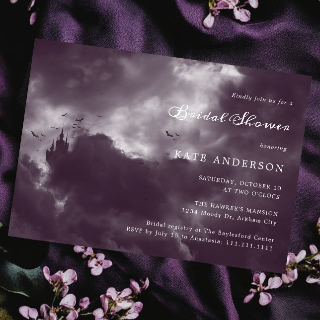 Invitación Ducha gótica romántica morada de Hallowedding (Subido por el creador)
