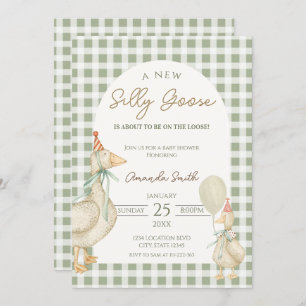Invitación Ducha Green Silly Goose Baby