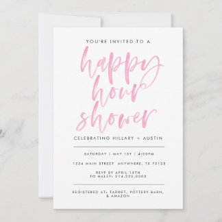 Invitación Ducha Happy Hour - Lt Pink