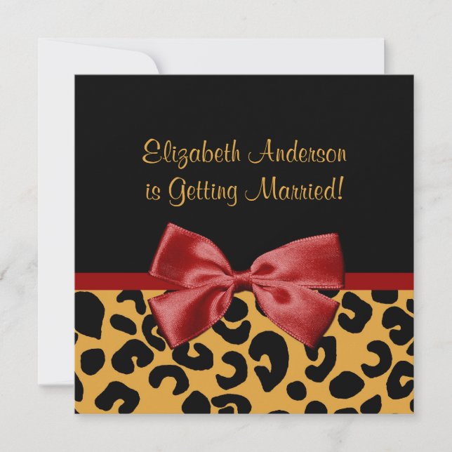 Invitación Ducha Impresa De Novias De Estilo Negro Y Oro (Anverso)