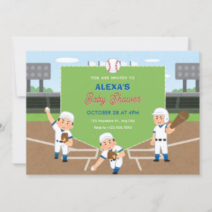 Invitación Ducha infantil de béisbol de juguete