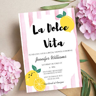 Invitación Ducha italiana de limón de novia Dolce rosa Vita D