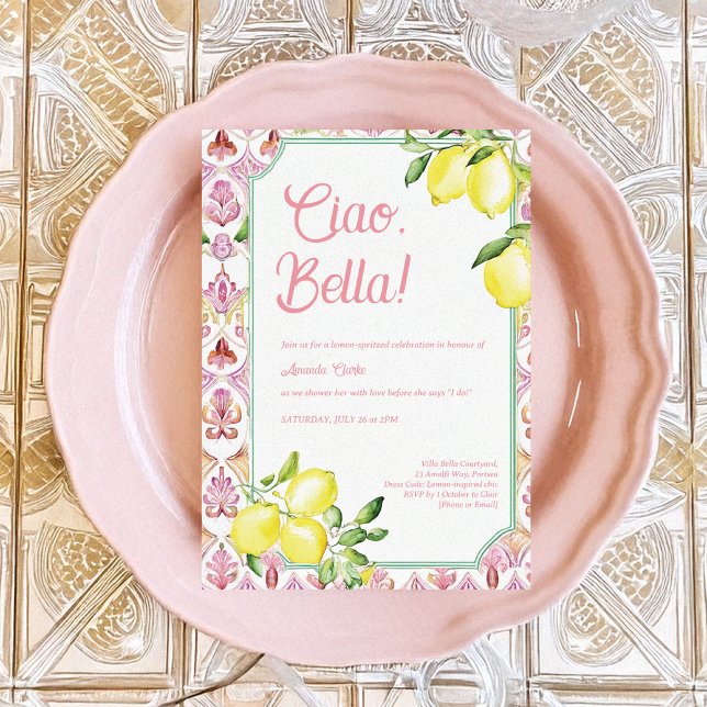 Invitación Ducha italiana de limón limón de Ciao Bella (Subido por el creador)