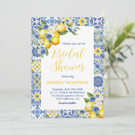 Invitación Ducha italiana mediterránea de mosaico y limón de