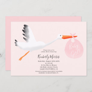 Invitación Ducha linda de la niña del ilustracion del bolso