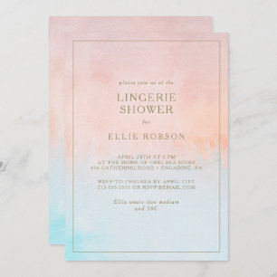 Invitación Ducha Lingerie Sunset Watercolor