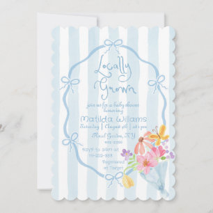 Invitación Ducha local Whimsical Blue y rosa Baby
