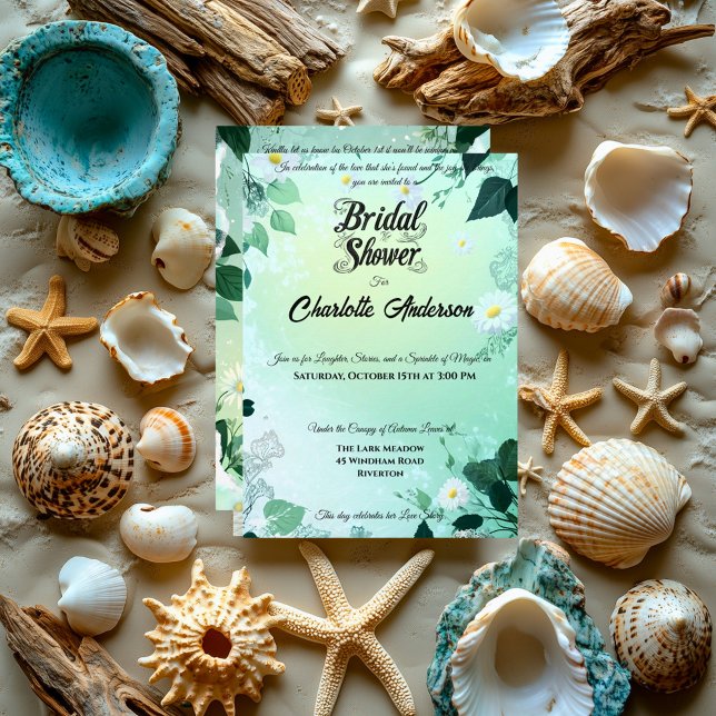 Invitación Ducha marimal fresca de menta y margarita blanca (Subido por el creador)