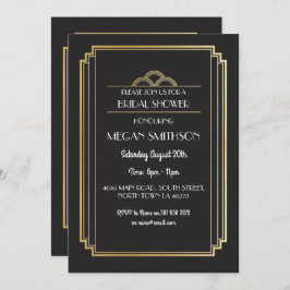 Invitación Ducha marital Art Deco invita a Fiesta de Gatsby e