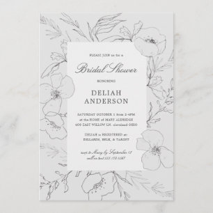 Invitación Ducha marital floral peony