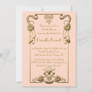 Invitación Ducha marital, gran estilo gatsby, rosa