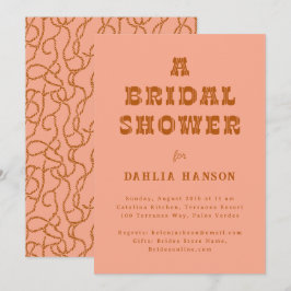 Invitación Ducha marrón marrón-marrón-marrón-mínima de novias