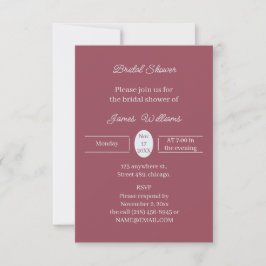 Invitación Ducha marrón simple personalizada de novias