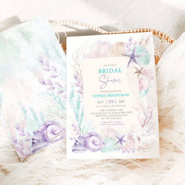 Invitación Ducha marrón violeta de marea marina bajo el mar (Subido por el creador)