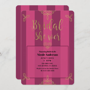 Invitación Ducha marrón y dorada moderna de Glam Bridal