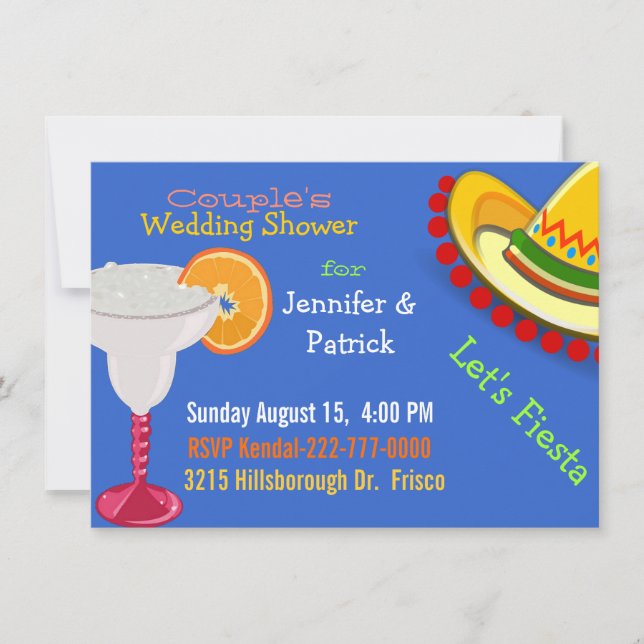 Invitación Ducha matrimonial de Fiesta Mexicana (Anverso)