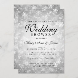 Invitación Ducha matrimonial de la pareja Silver Winter Wonde