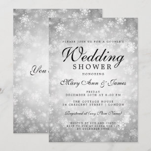 Invitación Ducha matrimonial de la pareja Silver Winter Wonde