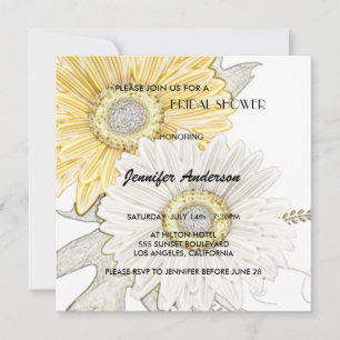 Invitación Ducha matrimonial de marea amarilla y blanca