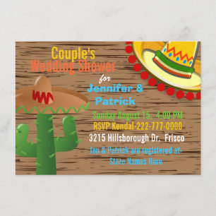 Invitación Ducha matrimonial de una colorida pareja mexicana