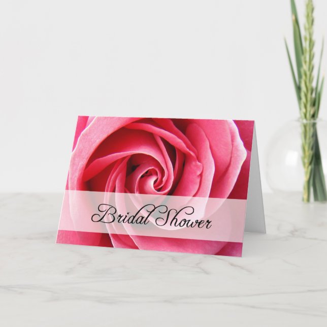 Invitación ducha matrimonial: Rosa Rosa: (Anverso)