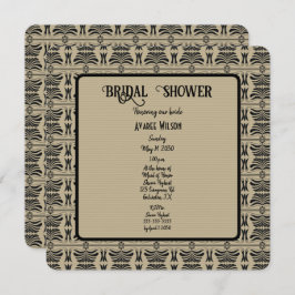 Invitación Ducha mediterránea griega negra y marrón