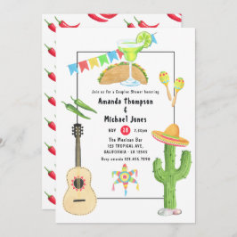 Invitación Ducha mexicana de Fiesta Taco y Tequila