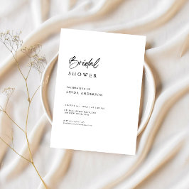 Invitación Ducha Mínima Boho Negras y Blancas Bridales