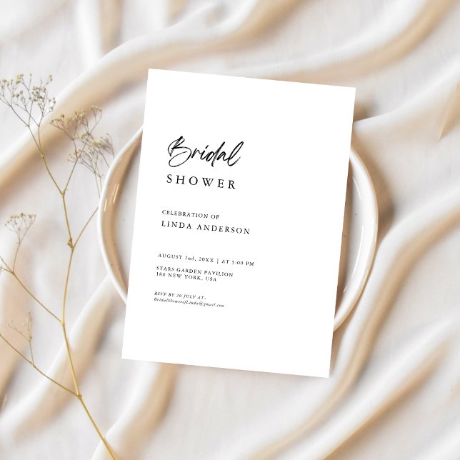 Invitación Ducha Mínima Boho Negras y Blancas Bridales (Subido por el creador)