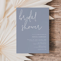 Ducha minimalista azul de novia