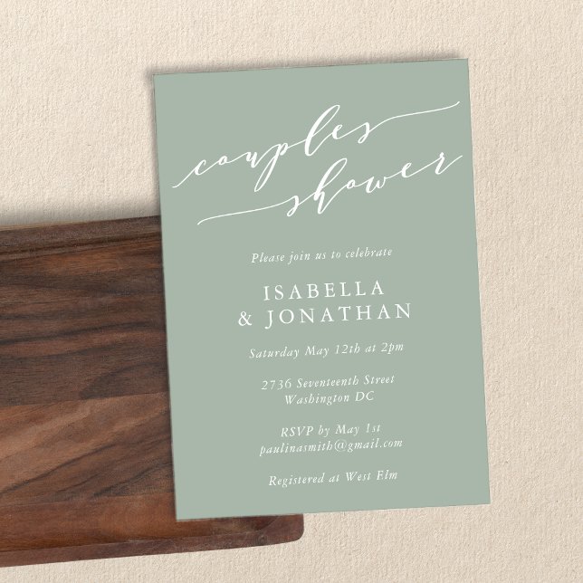 Invitación Ducha minimalista clásica de duchas de Sage Green  (Subido por el creador)