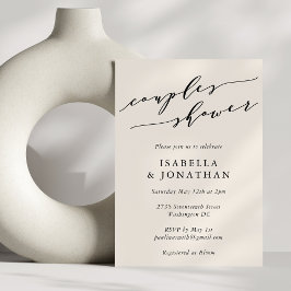 Invitación Ducha minimalista clásica de marfil-crema