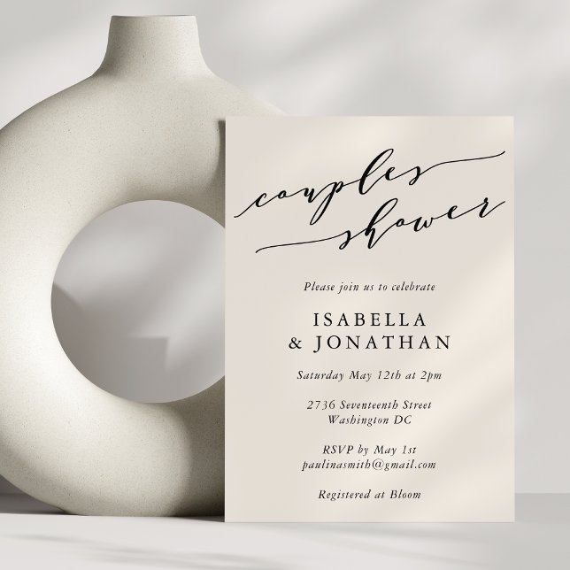 Invitación Ducha minimalista clásica de marfil-crema (Subido por el creador)