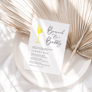 Invitación Ducha minimalista de brújula y de novias con burbu