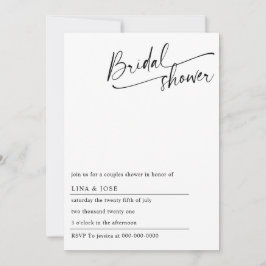 Invitación Ducha minimalista de novia Simple ducha de novia
